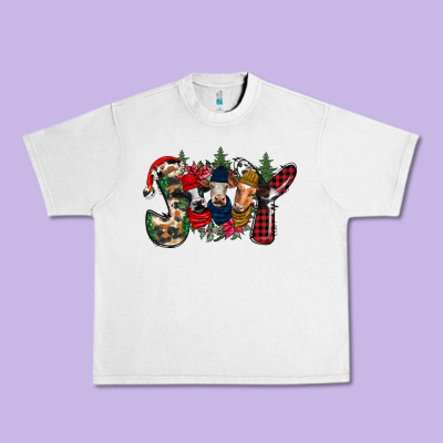 Joy Christmas Cows Urban Heavy Tee Designed By Cowhidedigitalart