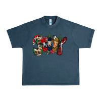 Midnight Navy joy Christmas cows Urban Heavy Tee - CowhideDigitalArt