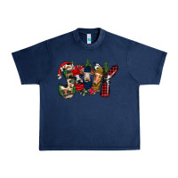 Navy joy Christmas cows Urban Heavy Tee - CowhideDigitalArt