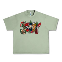 Oil Green joy Christmas cows Urban Heavy Tee - CowhideDigitalArt