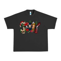 Pigment Black joy Christmas cows Urban Heavy Tee - CowhideDigitalArt