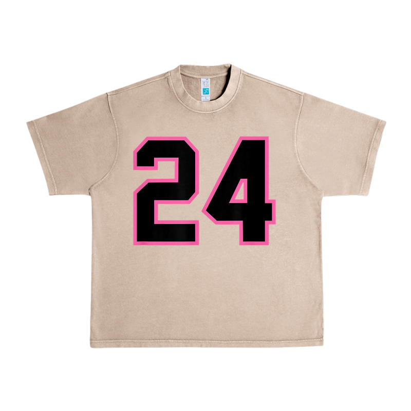 Number 24 Sports Jersey Athlete Fan Pink Black Lucky Number T Shirt Urban Heavy Tee by linhVisuals | Teevron