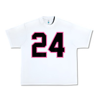 White number 24 sports jersey athlete fan pink black lucky number t shirt Urban Heavy Tee - linhVisuals