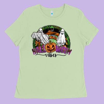 Halloween Vibes Ladies Tee Designed By Sublimationcraftshop