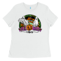 White halloween vibes Ladies Tee - SublimationCraftShop