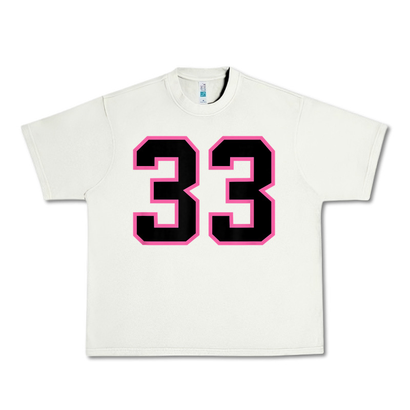 Number 33 Sports Jersey Athlete Fan Pink Black Lucky Number T Shirt Urban Heavy Tee by linhVisuals | Teevron