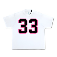 White number 33 sports jersey athlete fan pink black lucky number t shirt Urban Heavy Tee - linhVisuals