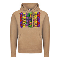 Vintage Coffee mardi gras crawfish cake and mask with leopar and fleur de lis brushst Vintage Hoodie - Artiststas