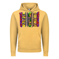 Vintage Mustard mardi gras crawfish cake and mask with leopar and fleur de lis brushst Vintage Hoodie - Artiststas