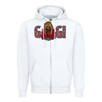 White Gigi Lady Of Guadalupe Zipper Hoodie - Jasminsmagicworld