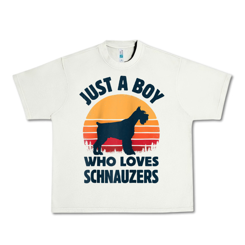 Schnauzer Just A Boy Who Loves Dogs Men Retro Vintage Sunset Raglan Ba Urban Heavy Tee by linhVisuals | Teevron