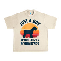 Sandshell schnauzer just a boy who loves dogs men retro vintage sunset raglan ba Urban Heavy Tee - linhVisuals