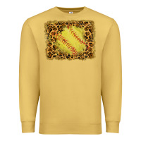 Antique Gold watercolor glitter leopard softball background Premium Sweatshirt - RanaPortraitStore