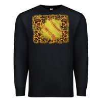 Black watercolor glitter leopard softball background Premium Sweatshirt - RanaPortraitStore