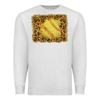 Oatmeal Heather watercolor glitter leopard softball background Premium Sweatshirt - RanaPortraitStore