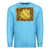 Ocean Blue watercolor glitter leopard softball background Premium Sweatshirt - RanaPortraitStore