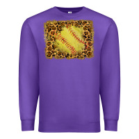 Purple watercolor glitter leopard softball background Premium Sweatshirt - RanaPortraitStore