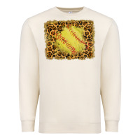 Sandshell watercolor glitter leopard softball background Premium Sweatshirt - RanaPortraitStore