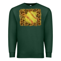 Sports Green watercolor glitter leopard softball background Premium Sweatshirt - RanaPortraitStore