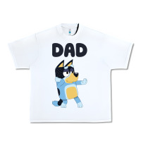 White Bluey Dad Urban Heavy Tee - linhVisuals