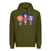 Army Green usa air balloon gnomies Premium Hoodie - BarkalooDesign