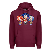 Burgundy usa air balloon gnomies Premium Hoodie - BarkalooDesign