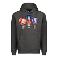 Charcoal Heather usa air balloon gnomies Premium Hoodie - BarkalooDesign