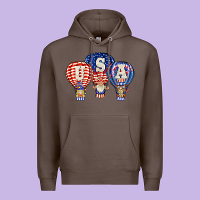 Usa Air Balloon Gnomies Premium Hoodie Designed By Barkaloodesign