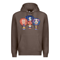 Coffee usa air balloon gnomies Premium Hoodie - BarkalooDesign