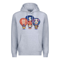 Heather Grey usa air balloon gnomies Premium Hoodie - BarkalooDesign