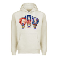 Oatmeal Heather usa air balloon gnomies Premium Hoodie - BarkalooDesign