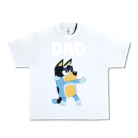 White Bluey Dad Urban Heavy Tee - linhVisuals