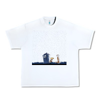 White newcalvin and hobbes night star tardis Urban Heavy Tee - linhVisuals