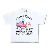 White newcamper queen classy sassy and a bit smart assy Urban Heavy Tee - linhVisuals
