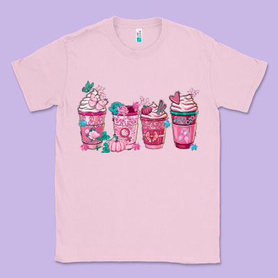 Breast Cancer Coffee Cups Classic Tee Designed By Fadigitalartstudio