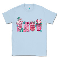 Dusty Blue Breast Cancer Coffee Cups Classic Tee - FaDigitalArtStudio