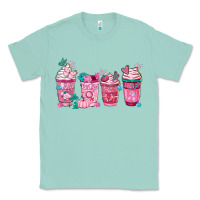 Seafoam Breast Cancer Coffee Cups Classic Tee - FaDigitalArtStudio