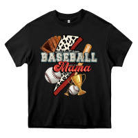 Black baseball mama Heavy Core Tee - FaDigitalArtStudio