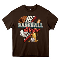 Chocolate Brown baseball mama Heavy Core Tee - FaDigitalArtStudio