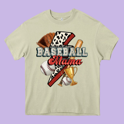 Baseball Mama Heavy Core Tee Designed By Fadigitalartstudio