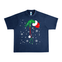 Navy newchristmas grinch hand holding a stethoscope Urban Heavy Tee - linhVisuals