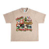 French Oak Merry Christmas  tractor Urban Heavy Tee - CowhideDigitalArt