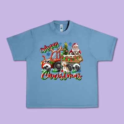 Merry Christmas  Tractor Urban Heavy Tee Designed By Cowhidedigitalart