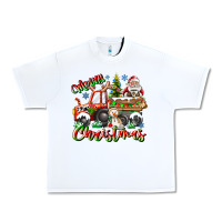 White Merry Christmas  tractor Urban Heavy Tee - CowhideDigitalArt