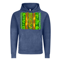 Vintage Denim saint patricks horseshoe shamrock leopard glitter brushstroke Vintage Hoodie - Artiststas