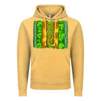 Vintage Mustard saint patricks horseshoe shamrock leopard glitter brushstroke Vintage Hoodie - Artiststas