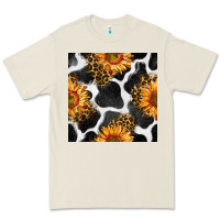 Bone cowhide leopard sunflower seamless pattern Premium Tee - BundleAndBundleShop