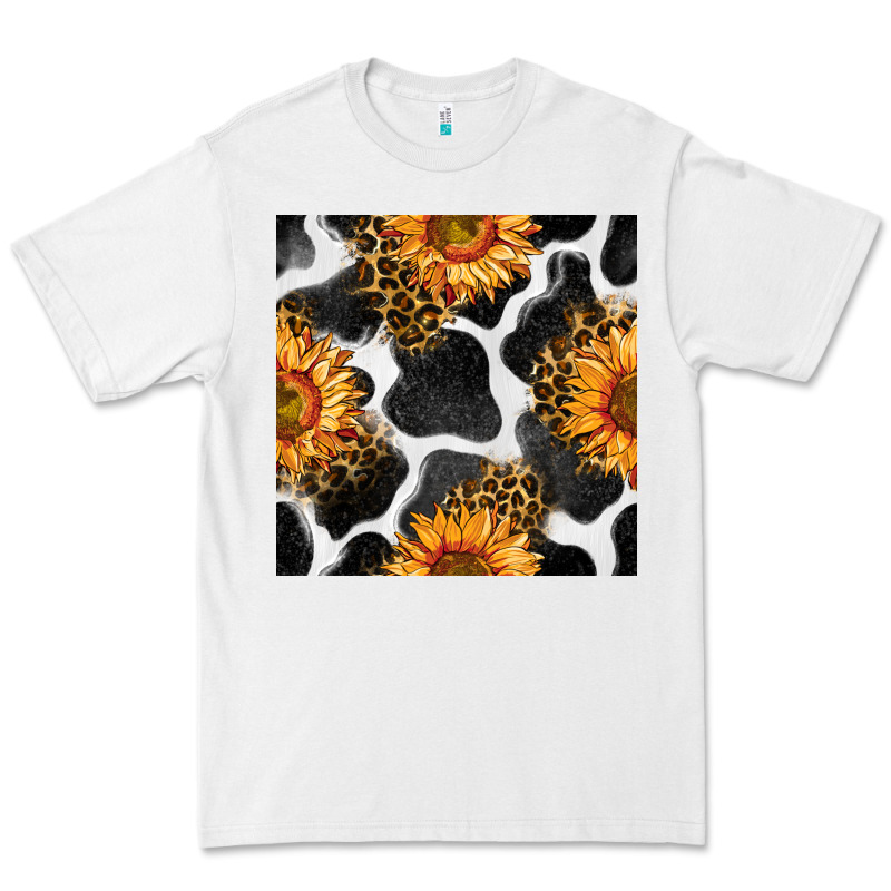 Cowhide Leopard Sunflower Seamless Pattern Premium Tee by BundleAndBundleShop | Teevron