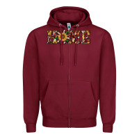 Burgundy christmas home with windmill Zipper Hoodie - RanaPortraitStore