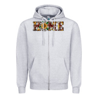Heather Grey christmas home with windmill Zipper Hoodie - RanaPortraitStore